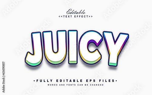 editable white juicy text effect.typhography logo