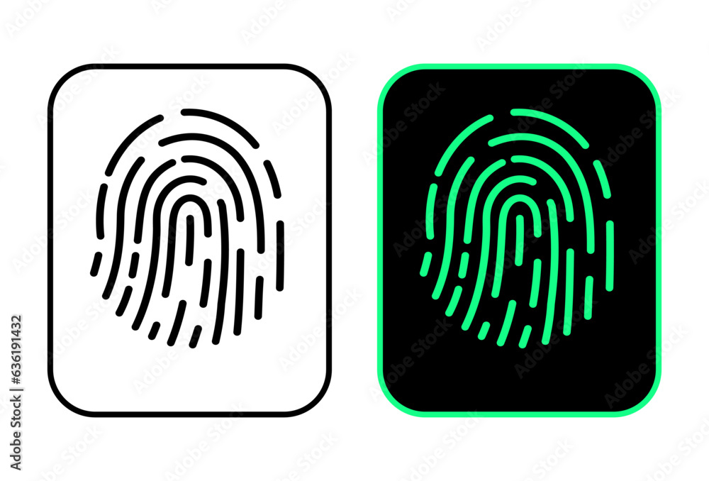 Set fingerprint scanning icon sign. Vector illustration Set fingerprint scanning icon sign. Vector illustration
