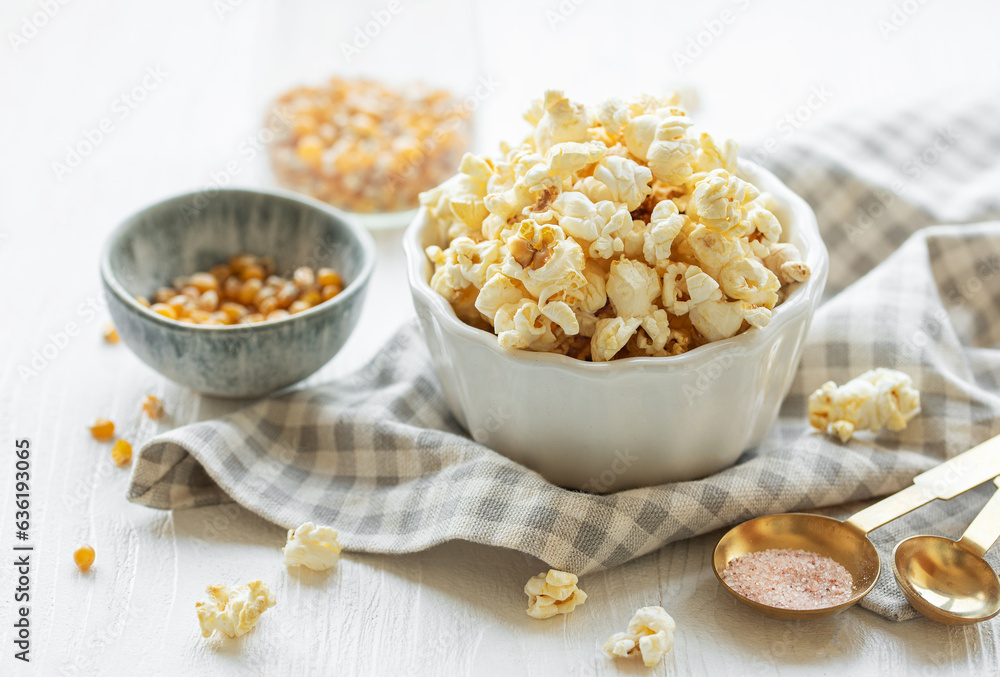 Tasty salted homemade popcorn