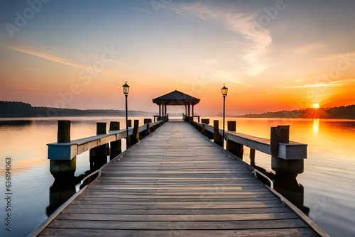 sunset on the pier