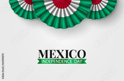Vector Illustration of  Mexico Independence Day. Celebration banner. Cockade
