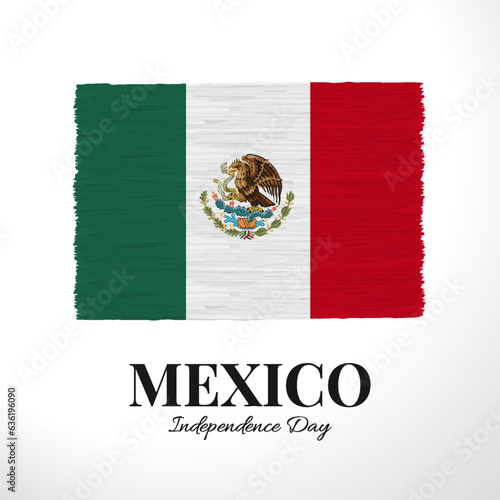 Vector Illustration of Mexico Independence Day. Background with flag 