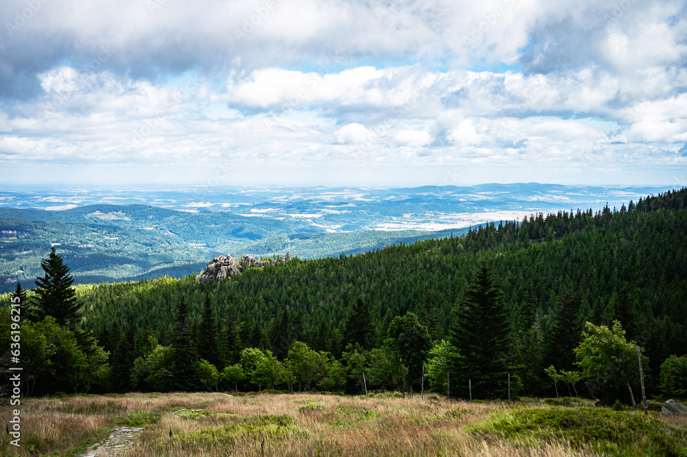 Labský důl, Pančavský vodopád, Krkonoše, Giant Mountains, Riesengebirge, Karkonosze, Dolina Łaby rozległa panorama, wodospad panczawski