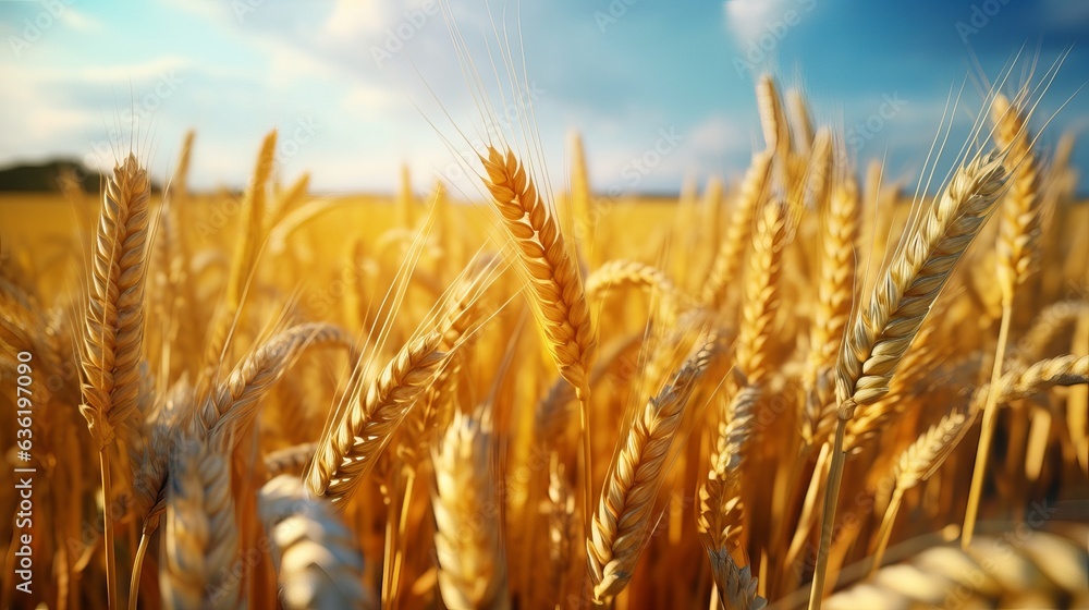 Fototapeta premium field of wheat in a sun day