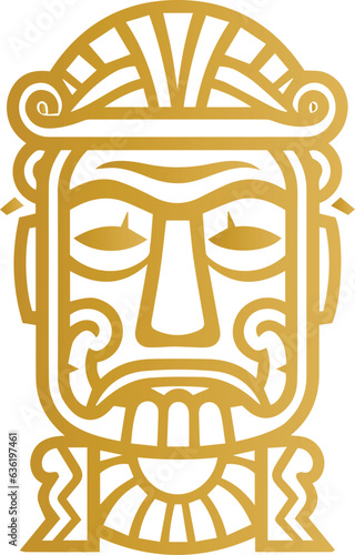 Polynesian tiki mask vector icon. Simple illustration of polynesian tiki mask vector icon for web design isolated on transparent background. EPS and PNG tiki idols.