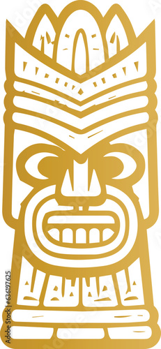 Polynesian tiki mask vector icon. Simple illustration of polynesian tiki mask vector icon for web design isolated on transparent background. EPS and PNG tiki idols.