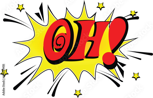 Lettering comic OH boom star. vector illustration.