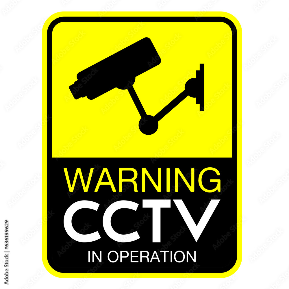 Closed Circuit Television warning signs illustration Closed Circuit Television warning signs illustration