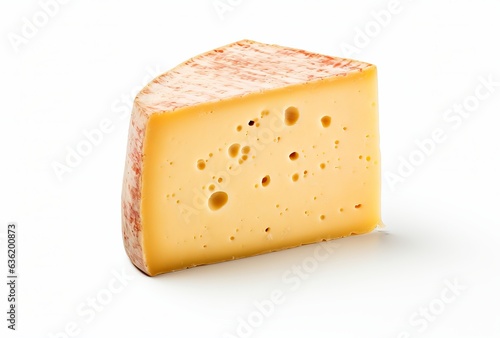 Piece of cheese isolated on white background.