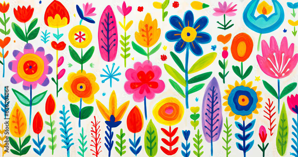 Floral art collage with modern exotic and retro-style colors and shapes. For wall art, covers, interior decoration, and backgrounds. Floral art collage with modern exotic and retro-style colors and shapes. For wall art, covers, interior decoration, and backgrounds.