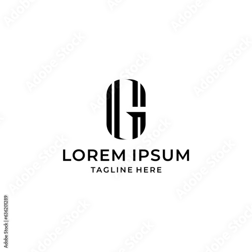 g gg initial logo design vector template
