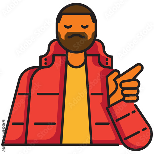 beard man cartoon sey yes