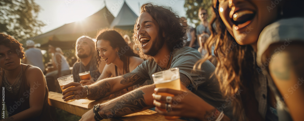 custom made wallpaper toronto digitalgroup of people cheering and drinking beer at an outside party -Happy young friends enjoying happy hour at the party