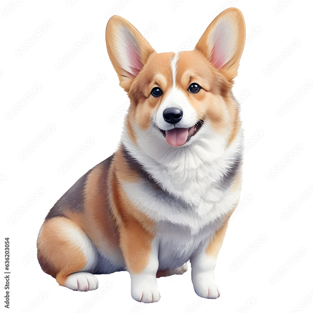 Portrait of a corgi dog. Front view. Generative ai art. Portrait of a corgi dog. Front view. Generative ai art.