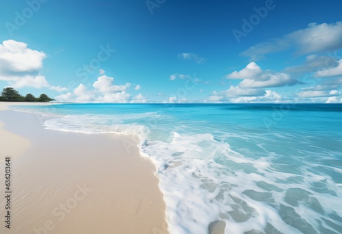 sunny beach scene with an ocean