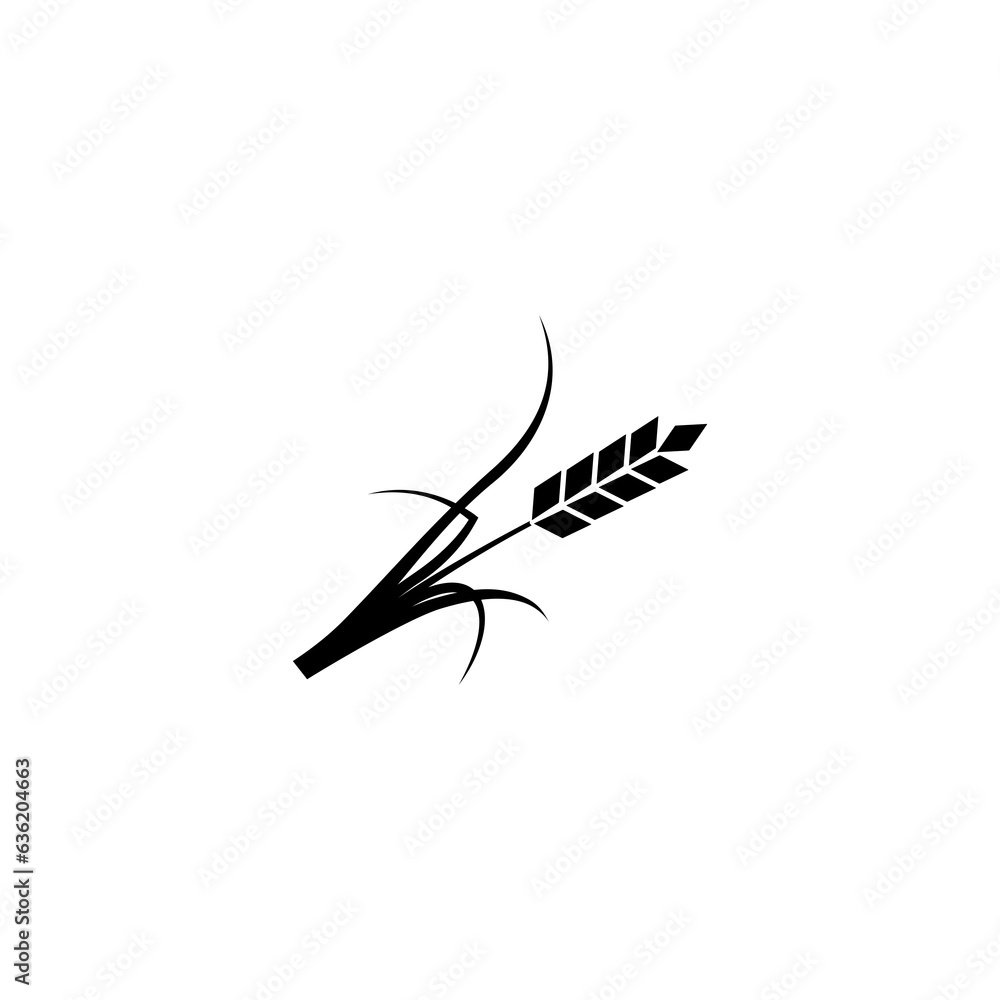 Fototapeta premium Wheat ears or rice icon isolated on transparent background