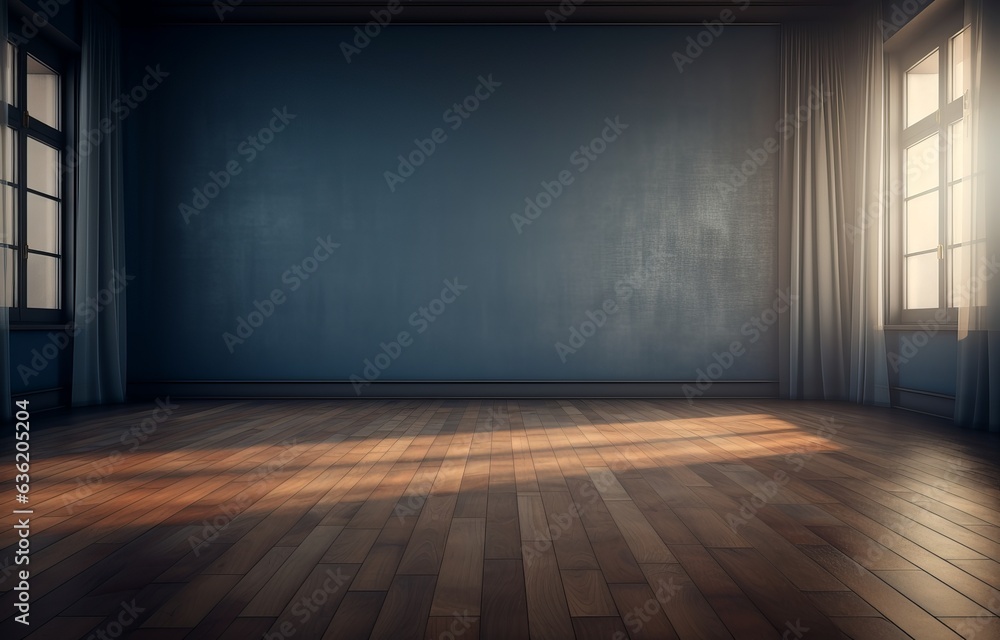 empty room with shadow and wood floor empty room with shadow and wood floor
