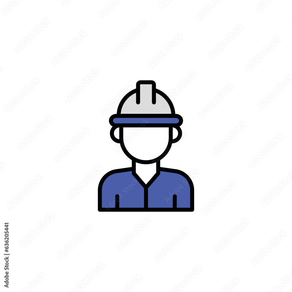 Worker icon design with white background stock illustration