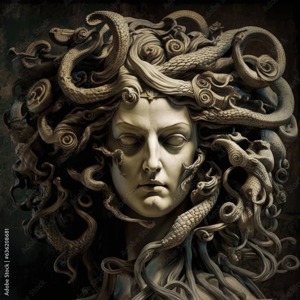 Medusa. Volto, Pietra, Serpenti, Pietra, Testa, Scultura, Statua ...