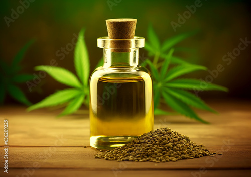 Marijuana extract in cosmetology. Cannabis blooms, cbd oil, organic cosmetics.