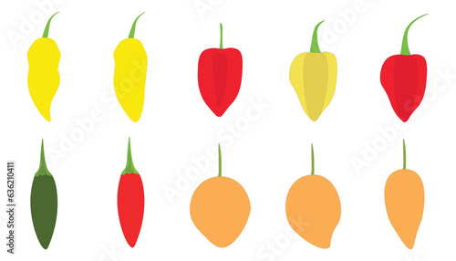 a set of chilli peppers