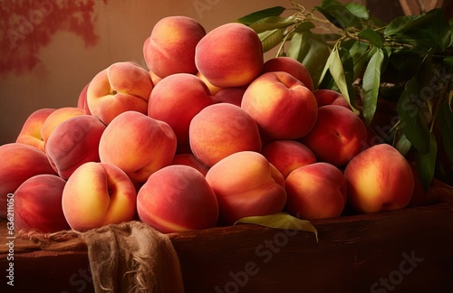 Ripe and tasty and juicy peaches