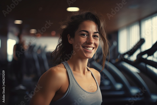 Portrait of beautiful fitness woman smiling and looking at camera Free Download Portrait of beautiful fitness woman smiling and looking at camera - GFXLoad