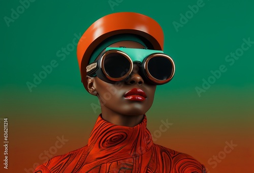 girl with futuristic vr glasses © alexxndr
