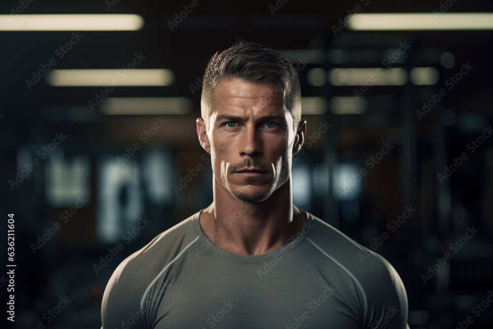 Portrait of strong fit and confident man Portrait of strong fit and confident man