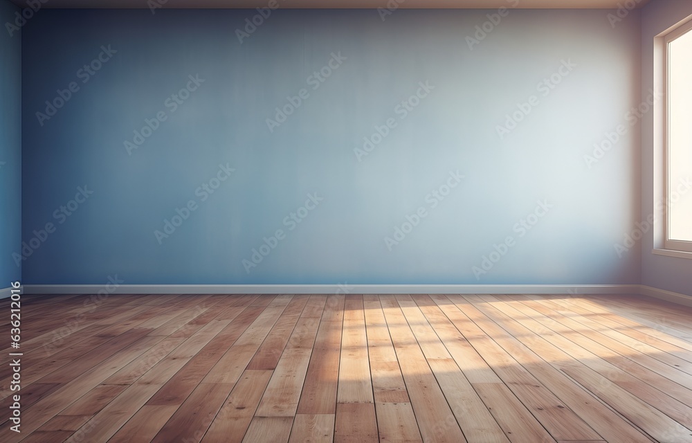 empty room with shadow and wood floor