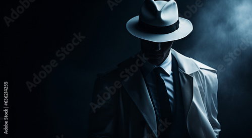 man wearing hat standing in the dark © alexxndr