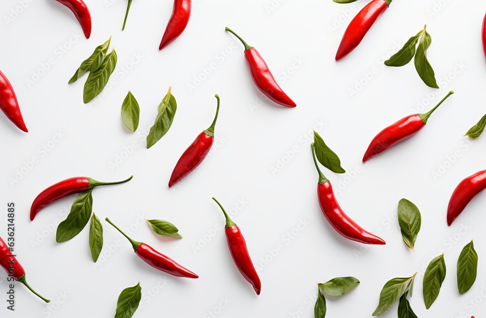 red chillies on a white background red chillies on a white background