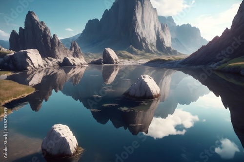 reflection in the lake AI Generative