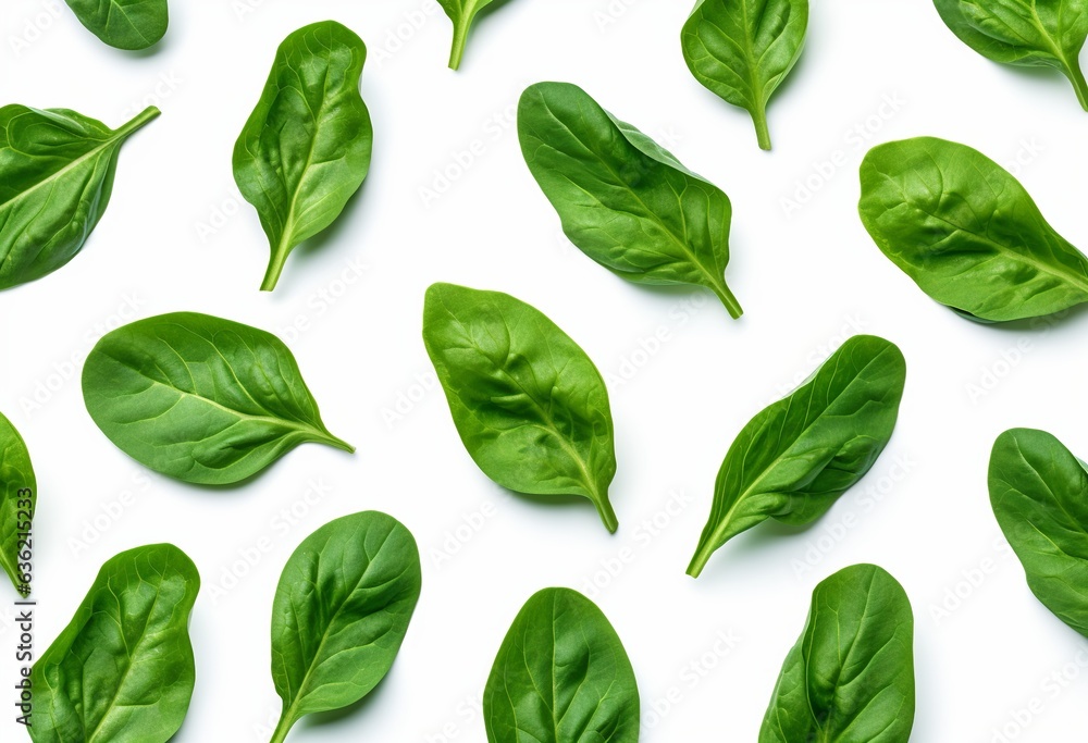 fresh spinach leaves on white background fresh spinach leaves on white background