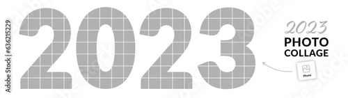 2023 year collage. Memories of 2023, special event collage concept. Vector