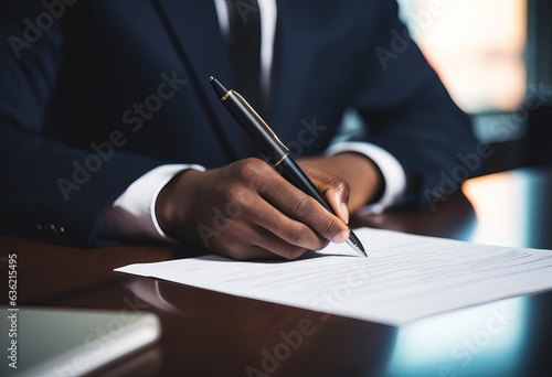 person signing to contract with an pen © alexxndr