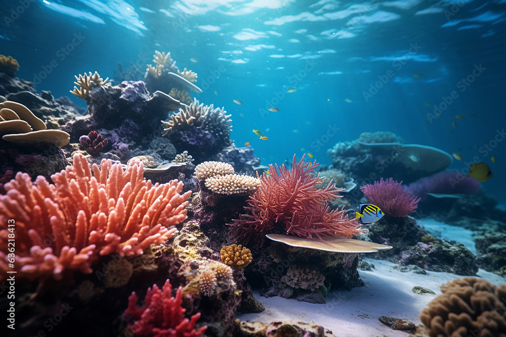 Obraz premium An aquatic landscape of a coral reef