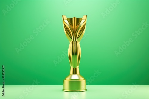 Golden Winner Trophy, Champion Cup of Sport Competition. Generative AI photo