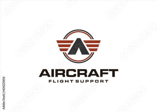 aircraft logo travel plane flight transportation business