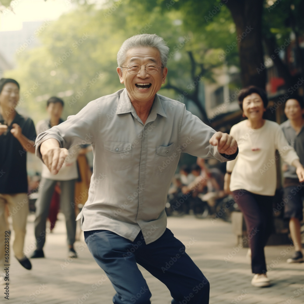 Obraz premium Senior Asian people on street
