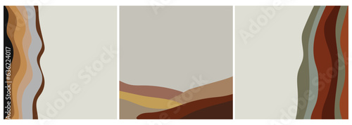 abstract wallart background square and curve vintage color