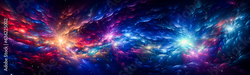 Computer generated image of colorful space filled with stars.