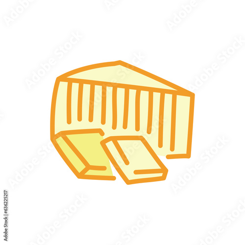 Feta cheese sign сolor line icon. Pictogram for web page.