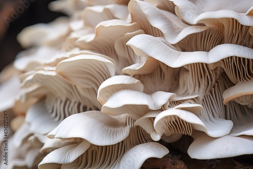 Close-up view of cultivated king oyster mushroom.
