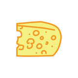Maasdam cheese sign сolor line icon. Pictogram for web page.
