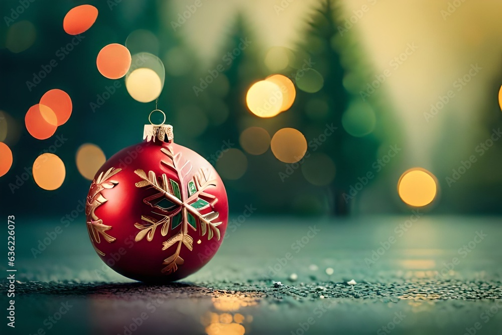Obraz premium Christmas, New Year's fir wreath on a neutral background created by AI