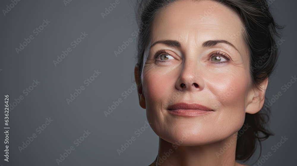 closeup portrait of a ... woman with a studio background - mockup template for skincare/beauty products/ads (generative AI) closeup portrait of a ... woman with a studio background - mockup template for skincare/beauty products/ads (generative AI)
