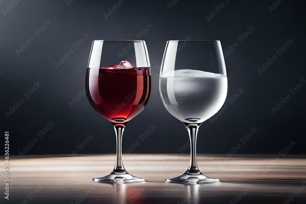 Wine glasses on a neutral background created by AI Wine glasses on a neutral background created by AI