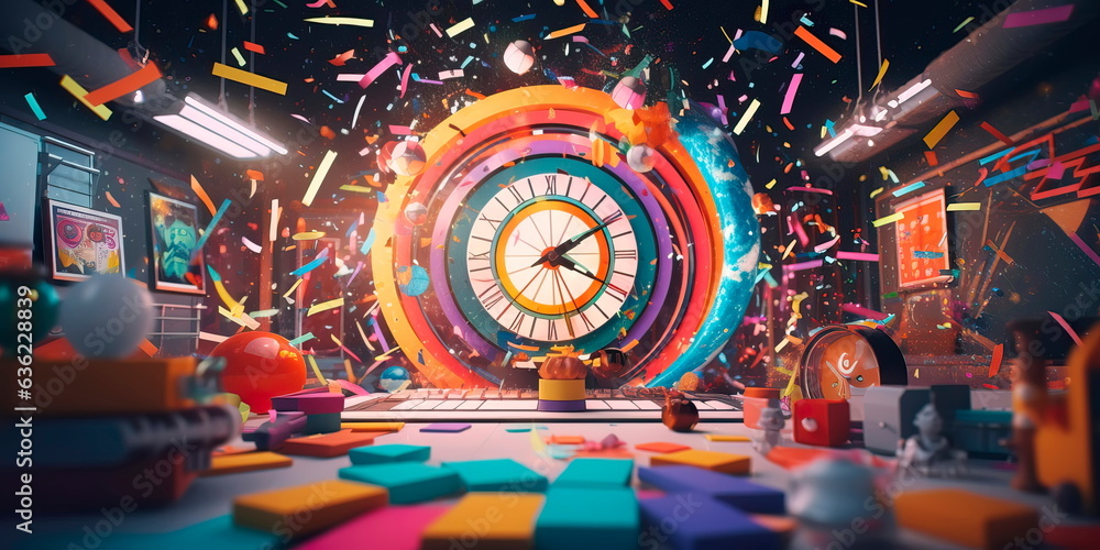 dynamic back to school background with a burst of colorful geometric shapes and symbols representing different academic subjects. Generative Ai dynamic back to school background with a burst of colorful geometric shapes and symbols representing different academic subjects. Generative Ai