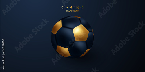 Isometric football design vector illustration for decoration on casino background for luxury gambling poster banner